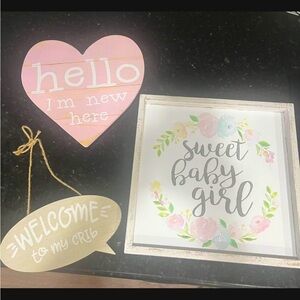 Baby girl nursery wooden signs